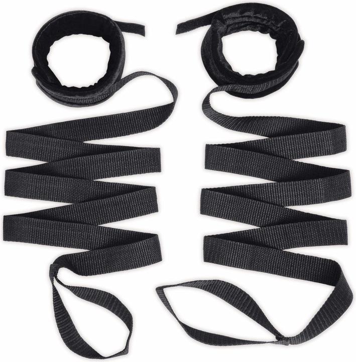 Actual product image Lux Fetish 4 PC Bondage Bed Strap & Flogger Kit