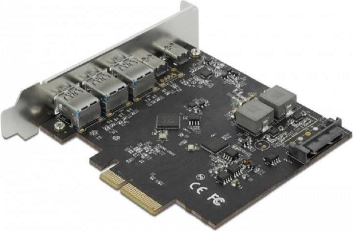 Image du produit Delock Carte PCI Express USB 3.1 Gen2 - 2x USB-C + 3x USB-A