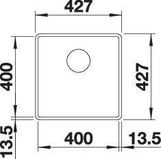 Actual product image Blanco Subline 400-F (Fitted sink, 42.70 cm, 42.70 cm)