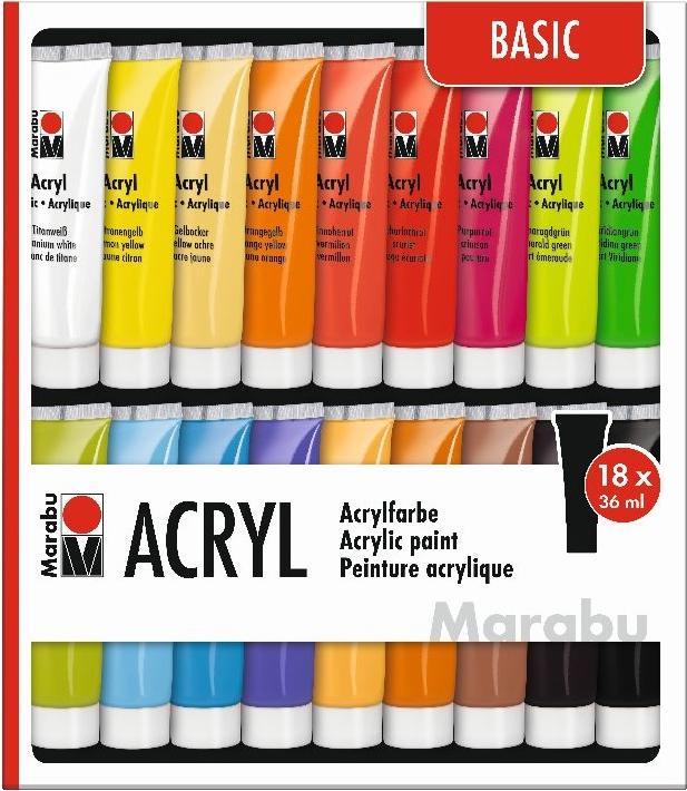 Marabu Acrylfarbe (Mehrfarbig, 36 ml)