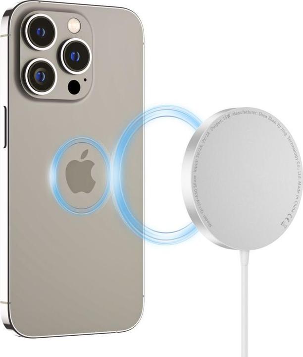 Produktbild Tech-Protect QI15W-A30 inductive charger with MagSafe with USB-C cable - silver (15 W)