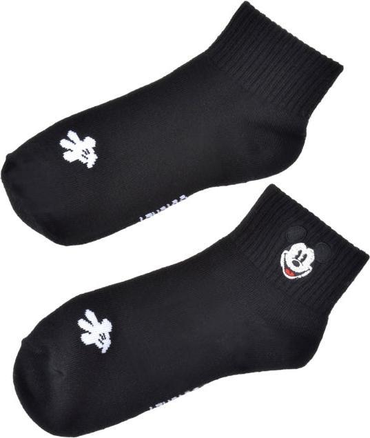 Disney Mickey Socken mit kurzer Gesichtsstickerei Schwarz 36-39 (36 - 39)