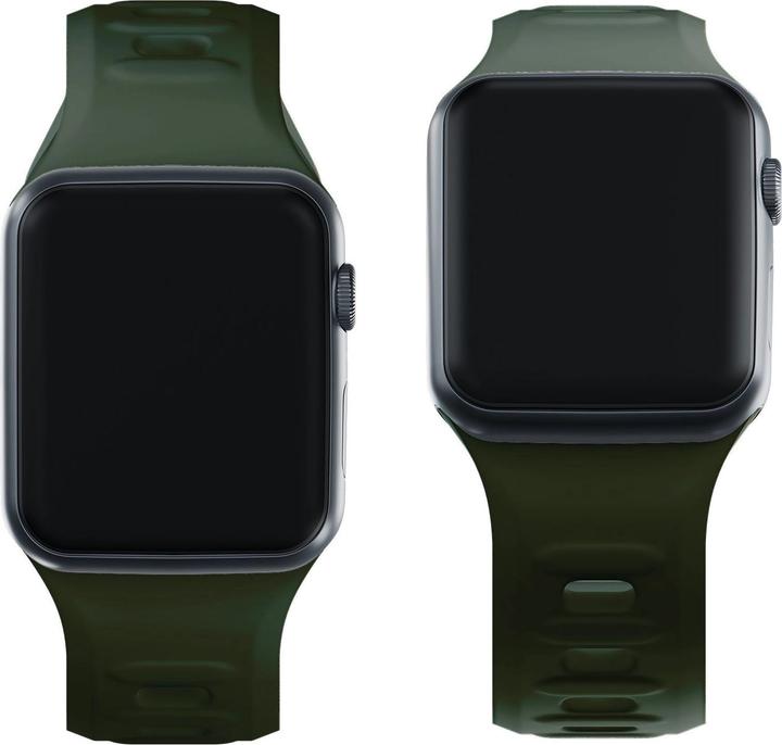 Produktbild 3MK Silicone Watch Strap Ciemnozielony/ Dark Green dla Apple Watch 42/44/45/49mm (Silikon, Edelstahl)