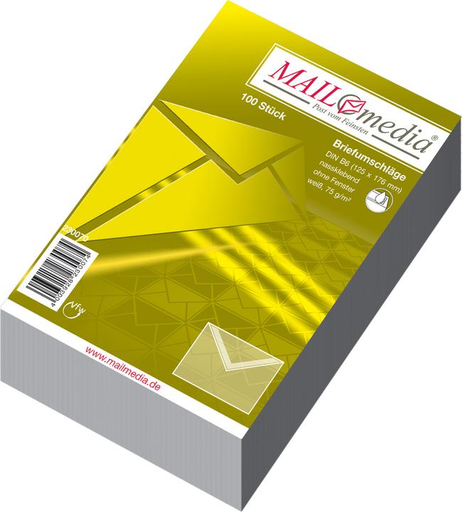 Mailmedia Briefumschlag Offset weiá, B6, ohne Fenster (B6, 100 x)