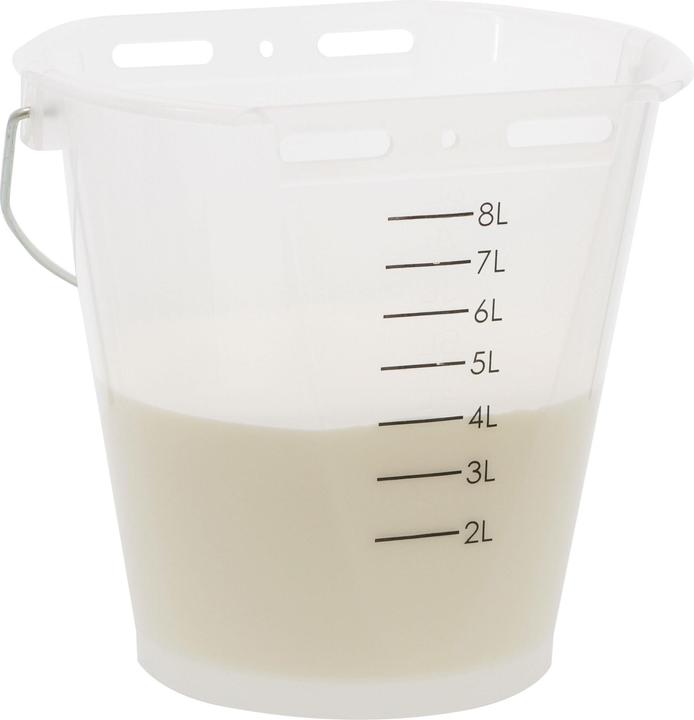 Actual product image Kerbl Drinking bucket white transparent with scale, without accessories