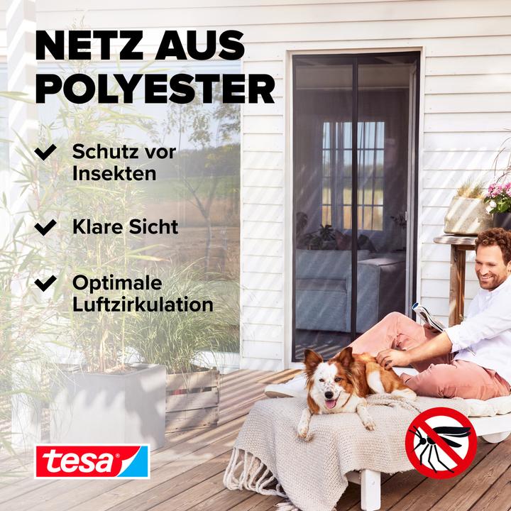 Produktbild tesa Insektenschutz Magnetvorhang für Balkon- und Terrassentüren, selbstschliessend, Montage ohne Bohren (80 x 200 cm)