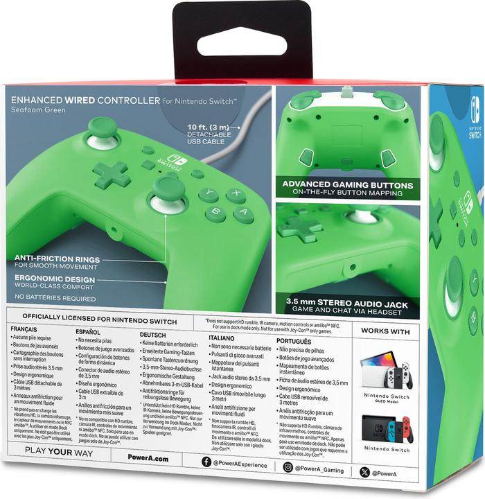 Actual product image PowerA - Enhanced Wired Controller for Nintendo Switch - Seafoam Green (Switch)