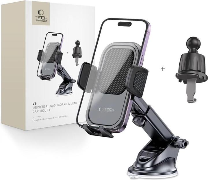 Produktbild Tech-Protect V6 car phone holder for cockpit / air vent - black