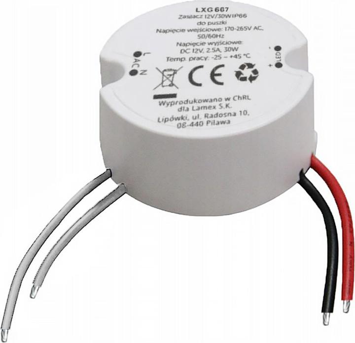 Actual product image Lasmex 24V/30W IP66 power supply for the electrical box LTC