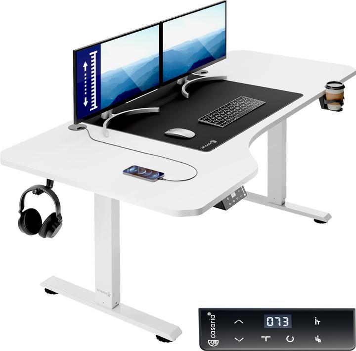 Actual product image Casaria Height-adjustable desk + mousepad (160 x 75 x 118 cm)