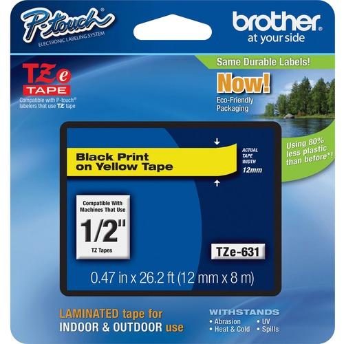 Actual product image Brother Tze-631 (1.20 cm, Yellow, Black)