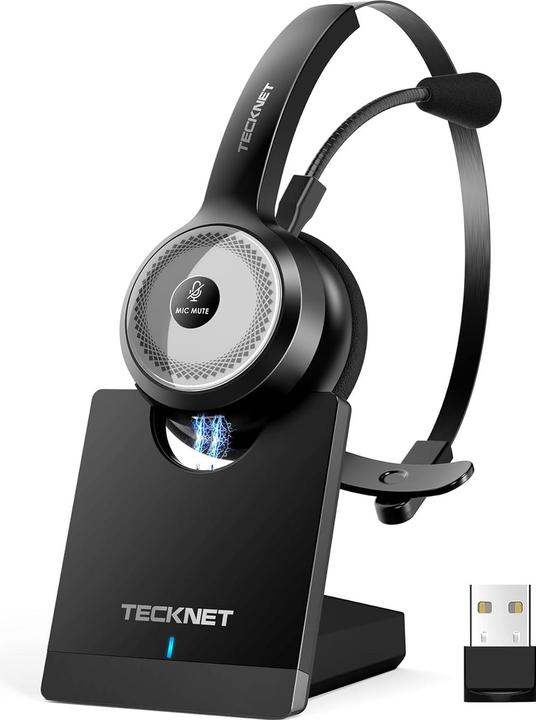 Produktbild Tecknet Bluetooth Headset mit Mikrofon, nur 79g (Kabellos, USB-C)