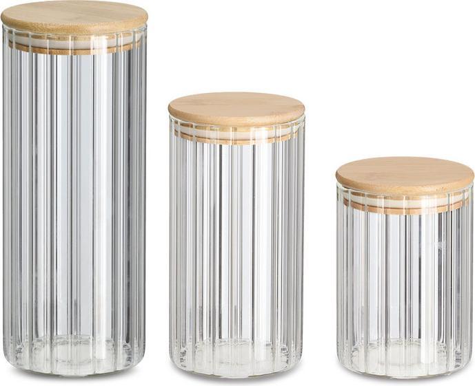 Produktbild Zeller Present Vorratsglas "Rillen" m. Bambusdeckel, 1100 ml (1.10 l)