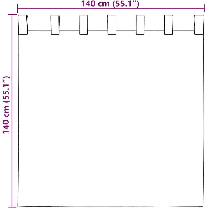 Produktbild VidaXL Voile Vorhänge mit Stangentaschen 2 Stk. Lila (140 x 140 cm)