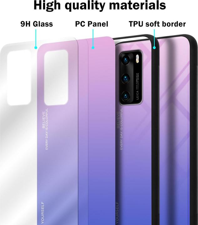 Image du produit Cadorabo Couverture en verre TPU 2 couleurs (Huawei P40)