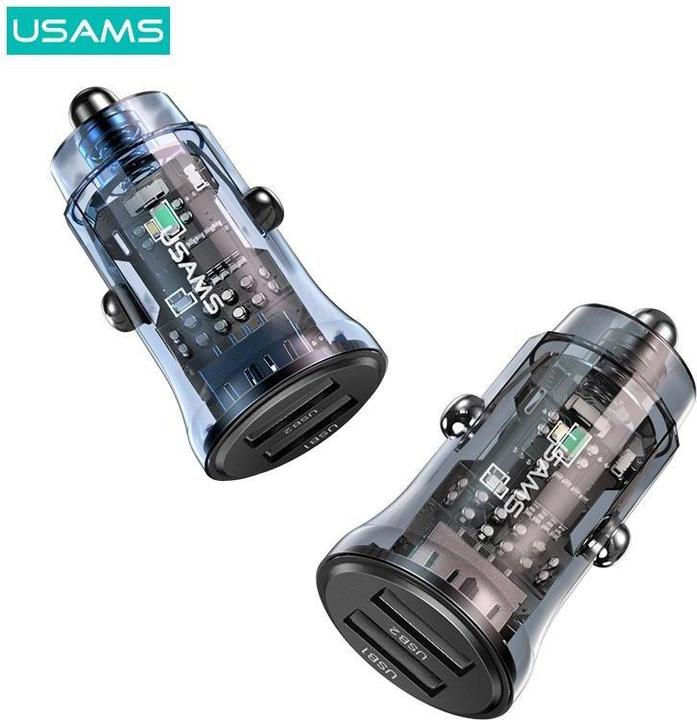 Produktbild Usams Autoladegerät USB 2 Ports - Schwarz