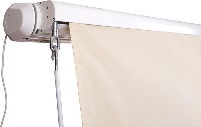Produktbild Swisshandel24 Elektrische Kassetten-Markise, Vollkassette, 4x3m ausfahrbarer Volant Acryl Creme-weiss - 19577 (4 m)