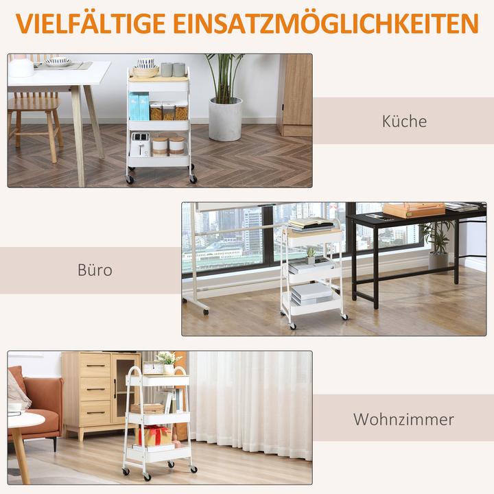 Produktbild Homcom Küchenwagen mit 4 Universalräder