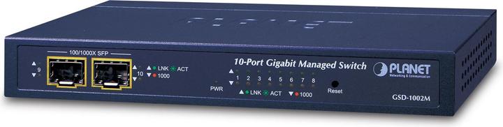 Produktbild Planet 8-Port GE + 2-Port SFP Managed Desktop Switch (8 Ports)