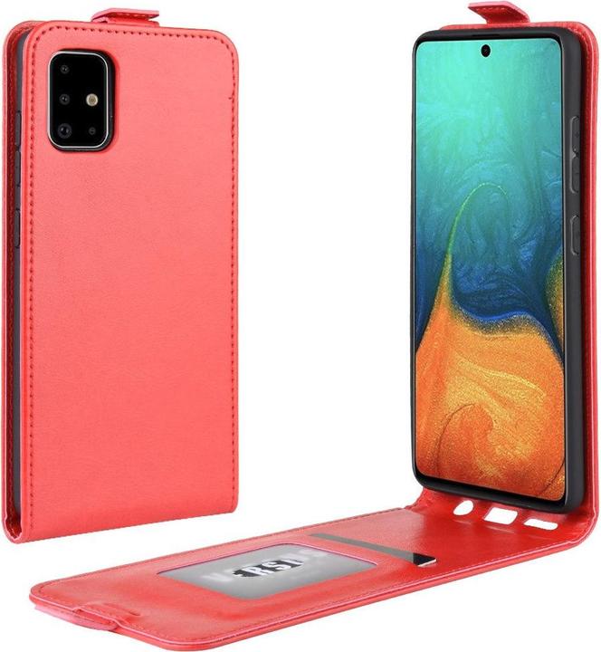 Produktbild Cover-Discount Galaxy A71 - Klassisches Leder Flip Case vertikal rot (Samsung Galaxy A71)