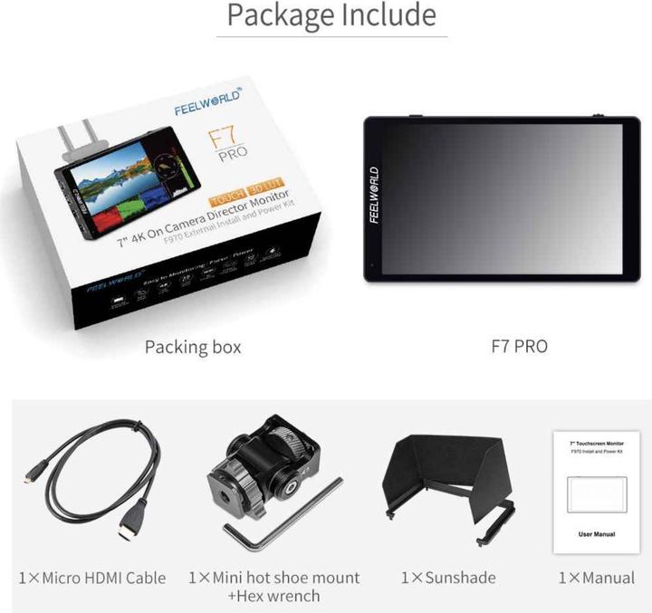 Actual product image Feelworld F7 Pro Monitor 7 inch 3D LUT