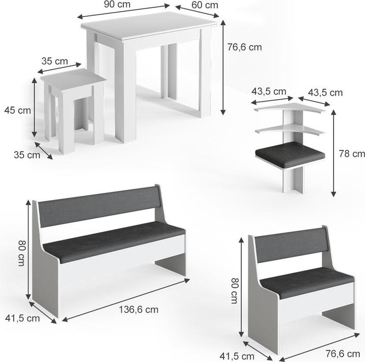 Produktbild Vicco Roman mit Tisch (120 x 120 x 45 cm)