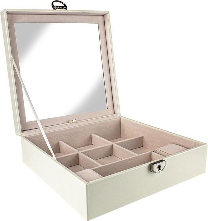 Produktbild JTI Gesteppte Schmuckschatulle mit Reisebox - Weiss