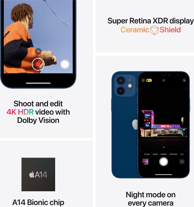Actual product image Apple iPhone 12 (128 GB, Purple, 6.10", SIM + eSIM, 12 Mpx, 5G)