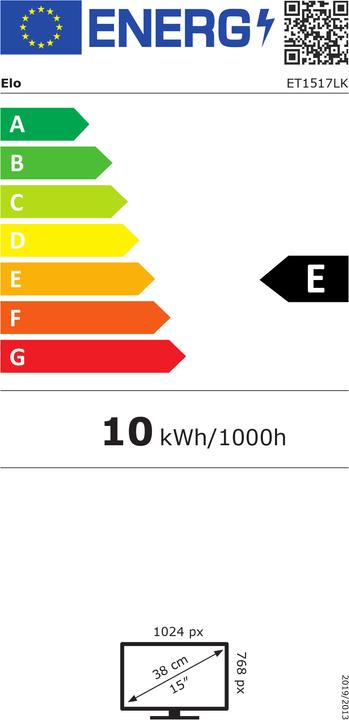 Energy Label ēlo ELO ET1517L 15" LCD AccuTouc Touchscreen (1024 x 768 pixels, 15")