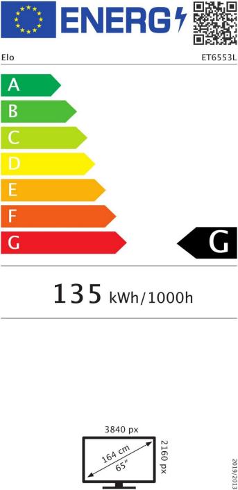 Energie-Label ēlo 6553L (3840 x 2160 Pixel, 65")