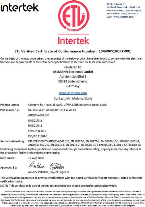 Image du produit Digitus Câble d’installation à paire torsadée CAT 6A U-UTP (U/UTP, CAT6a, 500 m)