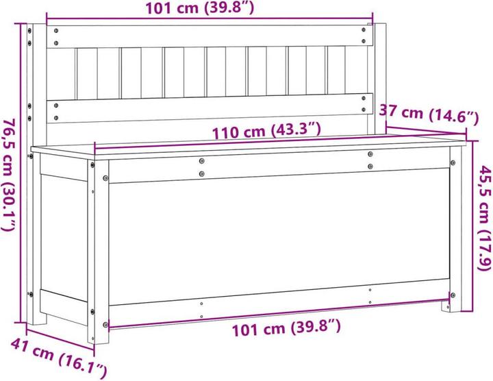Produktbild VidaXL Sitzbank (110 cm)