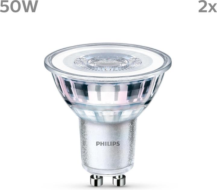 Productafbeelding Philips LED Klassiek (GU10, 4.60 W, 355 lm, 2 x, F)