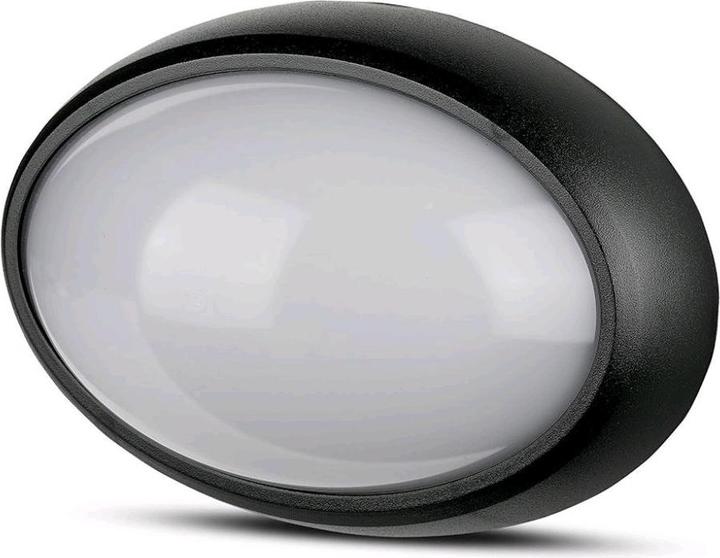 Actual product image V-TAC VT8014OVB 8W Dome Luminaire Oval Black Housing Warm White IP54 (560 lm)