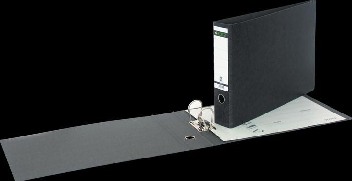 Produktbild Leitz Hartpappe-Ordner, 180 Grad, DIN A3 quer, 77 mm,schwarz Einband aus Hartpappe, mit aufgeklebtem (DIN A3 quer, 77 mm, 1 Stück)