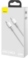Actual product image Baseus USB-C to USB-C Cable High Density Braided, 100W, 2m (White)