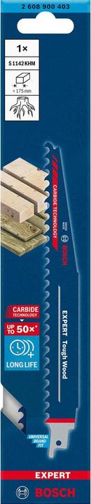 Actual product image Bosch Professional Zubehör Expert 'Tough Wood' S 1142 KHM reciprocating saw blade, 1 piece