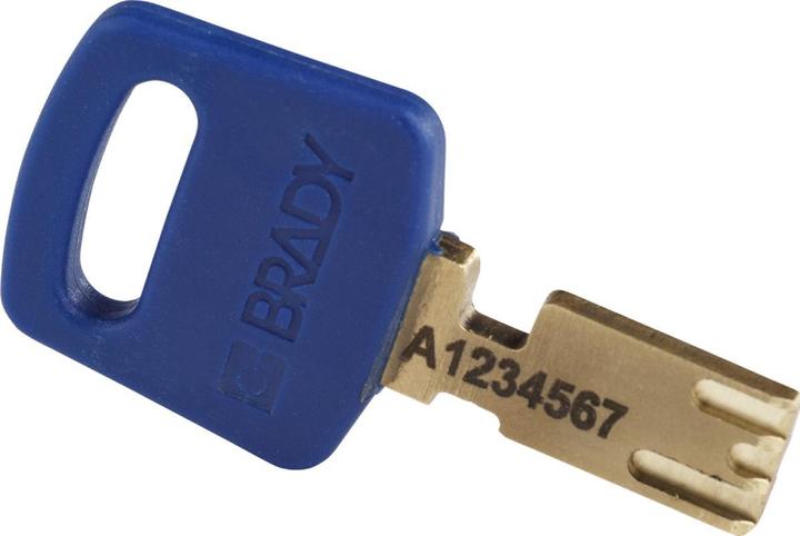 Actual product image Brady Safekey aluminium padlock with steel shackle, blue, 38 mm shackle height, 6.4 mm shackle diam