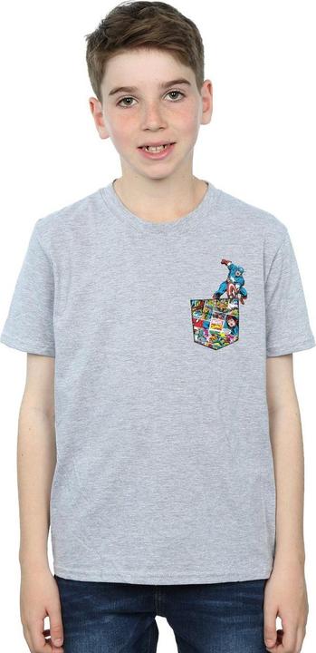 Produktbild Captain America Faux Pocket TShirt Jungen (140, 146)