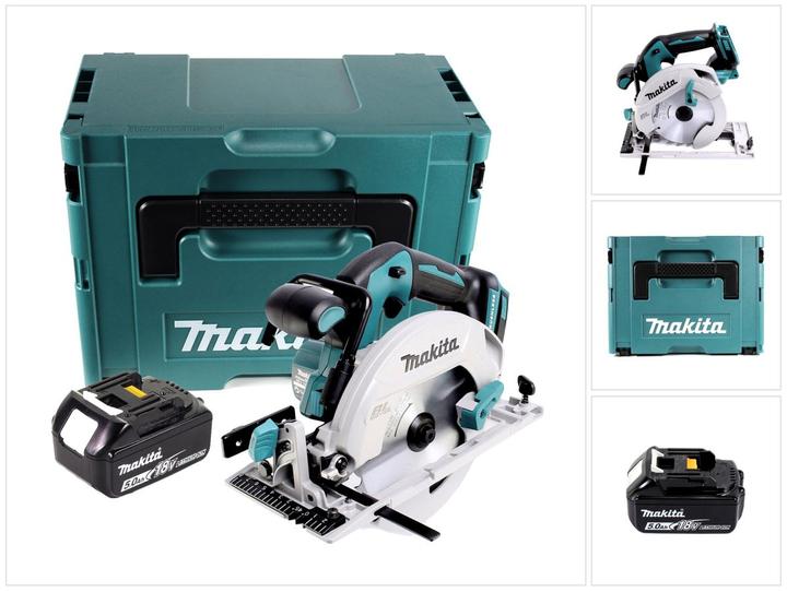 Makita DHS 680 T1J Akku Handkreissäge 18 V 165 mm + 1x Akku 5,0 Ah + Makpac - ohne Ladegerät