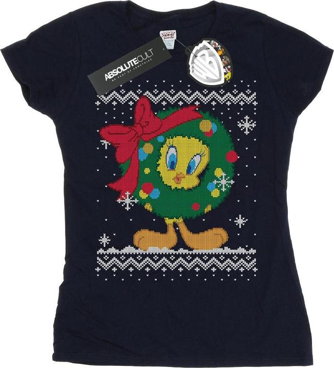 Looney Tunes Tweety Pie Christmas Fair Isle TShirt (M)