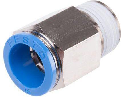Actual product image Festo QS Series Straight Threaded Adaptor, R 1/2 Male to Push In 16 mm, Threaded-to-Tube Connection Style (Pipe fitting)