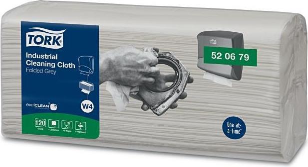 Produktbild Tork Gefaltete Industrie Reinigungstücher W4, 4 x 120 Tücher (480 Stk.)