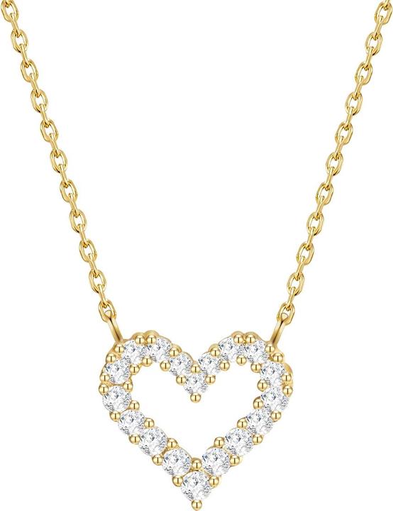 Image du produit Glanzstücke München Femme coeur argent sterling zirconium or jaune 38,5 cm chaîne de base + 5,0 cm extension - 30290 (Argent Sterling, 38,5 - 43,5 cm)
