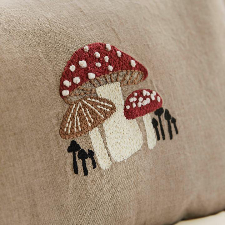 Produktbild Loberon Kissenhülle 2er Set Norilie beige/rot (40 x 40 cm)