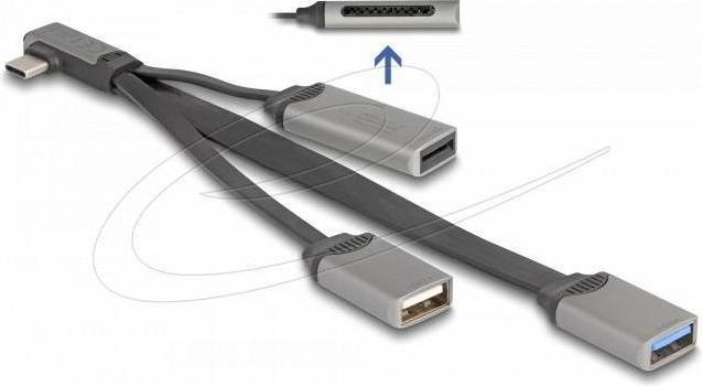 Image du produit Delock 2 Port USB Hub inklusive SD und Micro SD Card Reader (USB-C, 4 Ports)