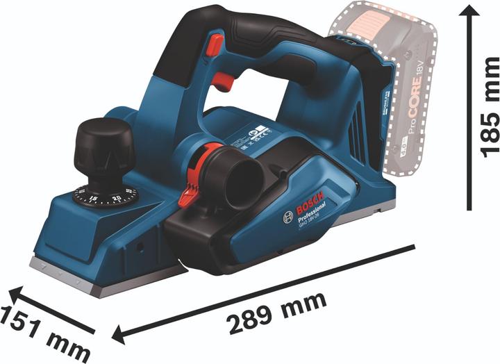 Bosch Professional Bosch GHO 18V-26 Professional cordless planer 18 V 2.6 mm brushless + 2x rechargeable battery 4.0