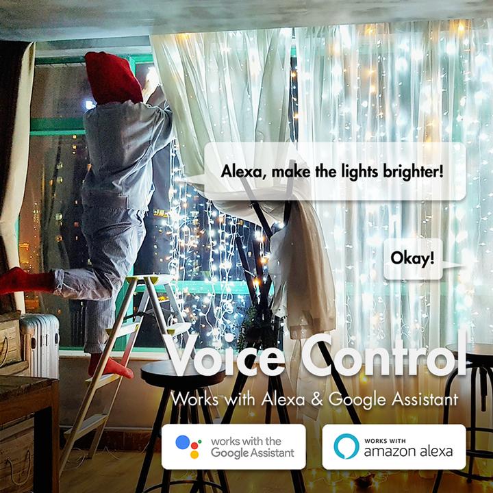 Actual product image LogiLink Wi-Fi Smart RGB light chain with remote control, Tuya compatible, 5 m (5 m)