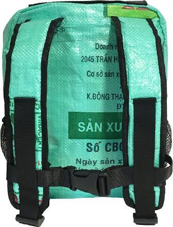 Actual product image Bekos Upcycling - Children's Backpack from Recycled Feed Sacks Frog S (6 l)