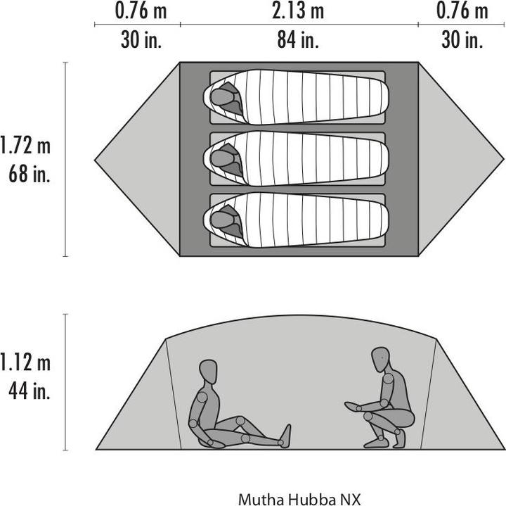 Image du produit Msr Mutha Hubba NX (Tente igloo, 2.07 kg, 3 personnes)